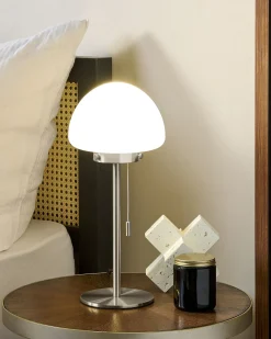 Sale Beliani Lampada da tavolo MORUGA Metallo Argento Bianco Argento