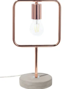 Best Beliani Lampada da tavolo MUNDO Metallo Rame Rame Grigio