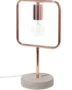 Best Beliani Lampada da tavolo MUNDO Metallo Rame Rame Grigio