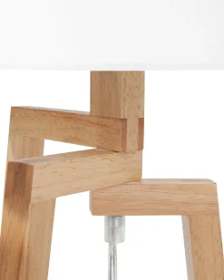 Online Beliani Lampada da tavolo NALON Legno di quercia Marrone/Bianco Bianco Marrone