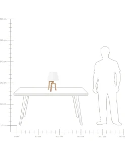 Online Beliani Lampada da tavolo NALON Legno di quercia Marrone/Bianco Bianco Marrone