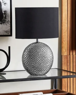 Hot Beliani Lampada da tavolo NASVA Ceramica Argento Argento Nero