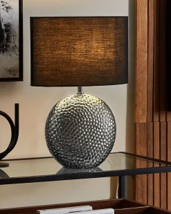 Hot Beliani Lampada da tavolo NASVA Ceramica Argento Argento Nero