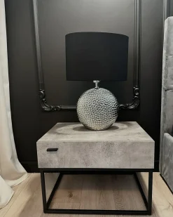 Hot Beliani Lampada da tavolo NASVA Ceramica Argento Argento Nero