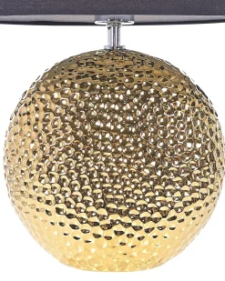 Outlet Beliani Lampada da tavolo NASVA Ceramica Oro Nero Oro