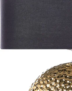 Outlet Beliani Lampada da tavolo NASVA Ceramica Oro Nero Oro