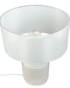 Best Beliani Lampada da tavolo NAVIA Porcellana Beige chiaro Beige Bianco