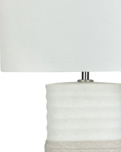Best Beliani Lampada da tavolo NAVIA Porcellana Beige chiaro Beige Bianco
