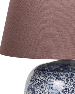 Best Beliani Lampada da tavolo NEIRA Porcellana Marrone Bianco Blu Marrone