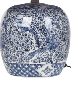 Best Beliani Lampada da tavolo NEIRA Porcellana Marrone Bianco Blu Marrone