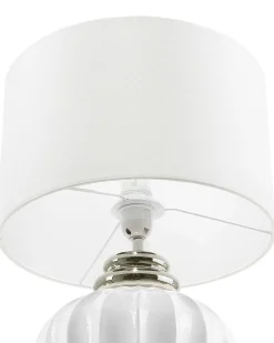 Sale Beliani Lampada da tavolo NERIS Ceramica Bianco sporco Argento Bianco