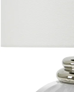 Sale Beliani Lampada da tavolo NERIS Ceramica Bianco sporco Argento Bianco