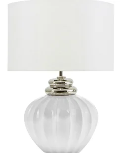 Sale Beliani Lampada da tavolo NERIS Ceramica Bianco sporco Argento Bianco