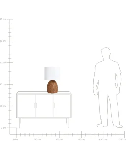 Hot Beliani Lampada da tavolo NILWALA Rattan Naturale Bianco Naturale