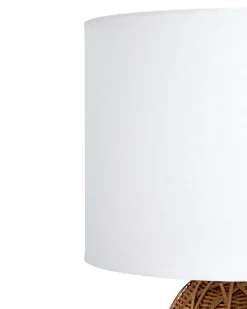 Hot Beliani Lampada da tavolo NILWALA Rattan Naturale Bianco Naturale
