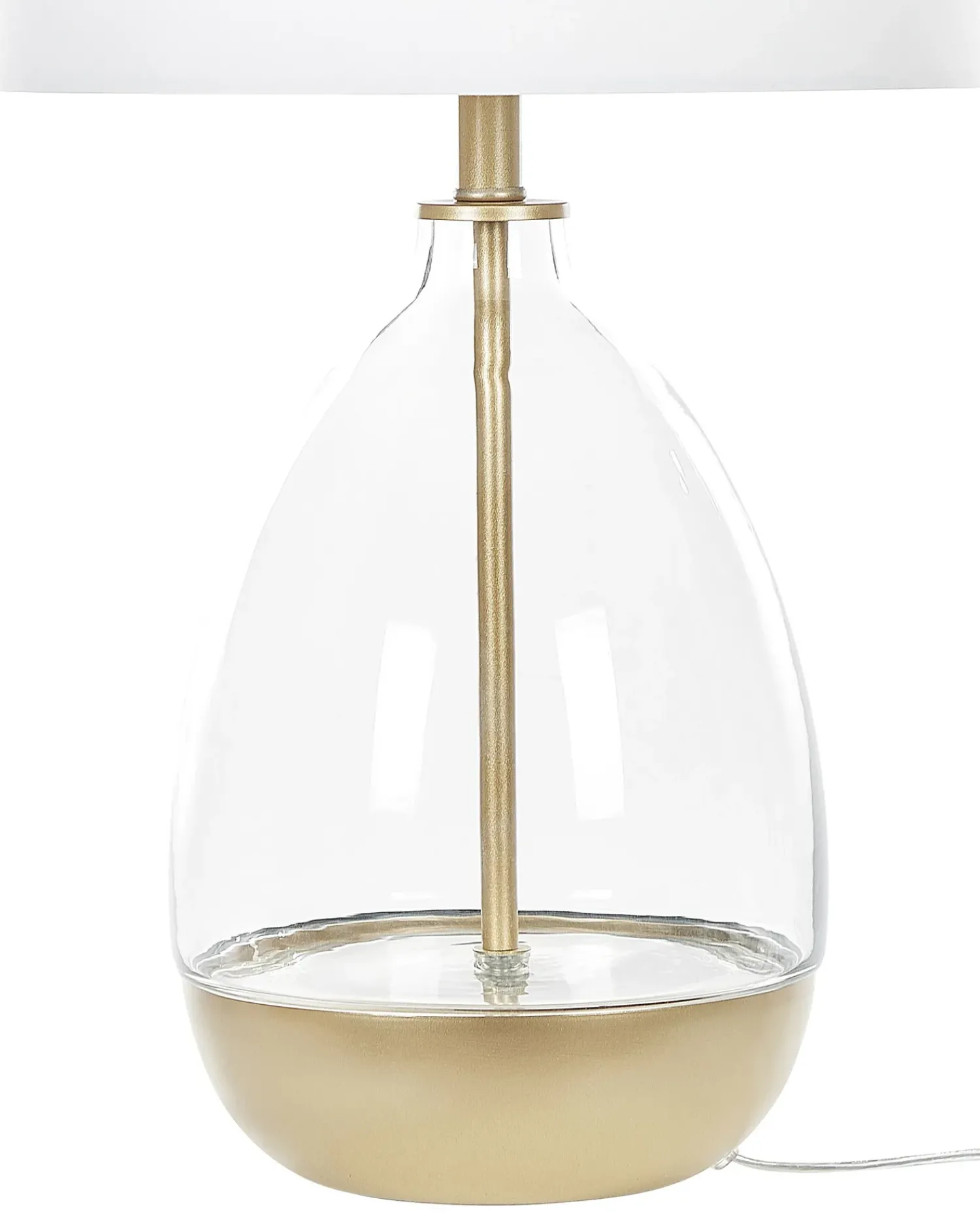 Outlet Beliani Lampada da tavolo OKARI Vetro Bianco Bianco Oro Trasparente