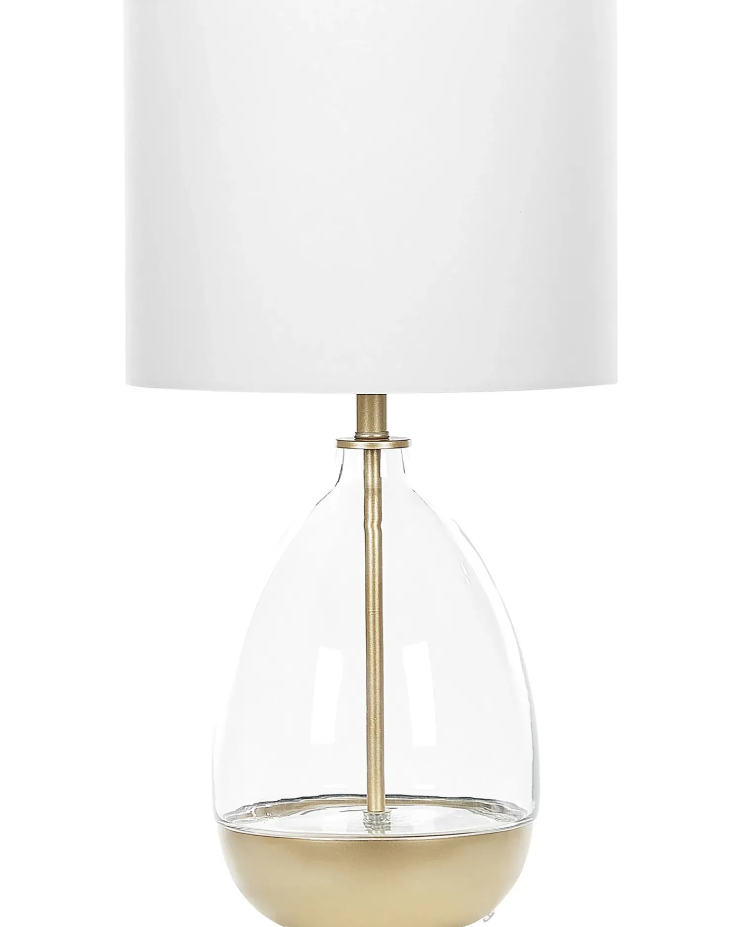 Outlet Beliani Lampada da tavolo OKARI Vetro Bianco Bianco Oro Trasparente