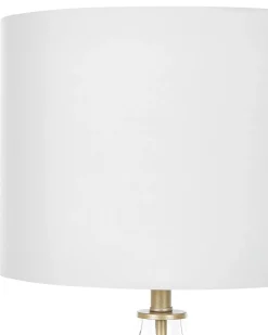 Outlet Beliani Lampada da tavolo OKARI Vetro Bianco Bianco Oro Trasparente