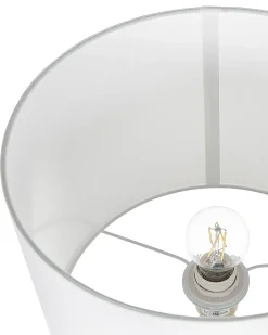 Outlet Beliani Lampada da tavolo OKARI Vetro Bianco Bianco Oro Trasparente