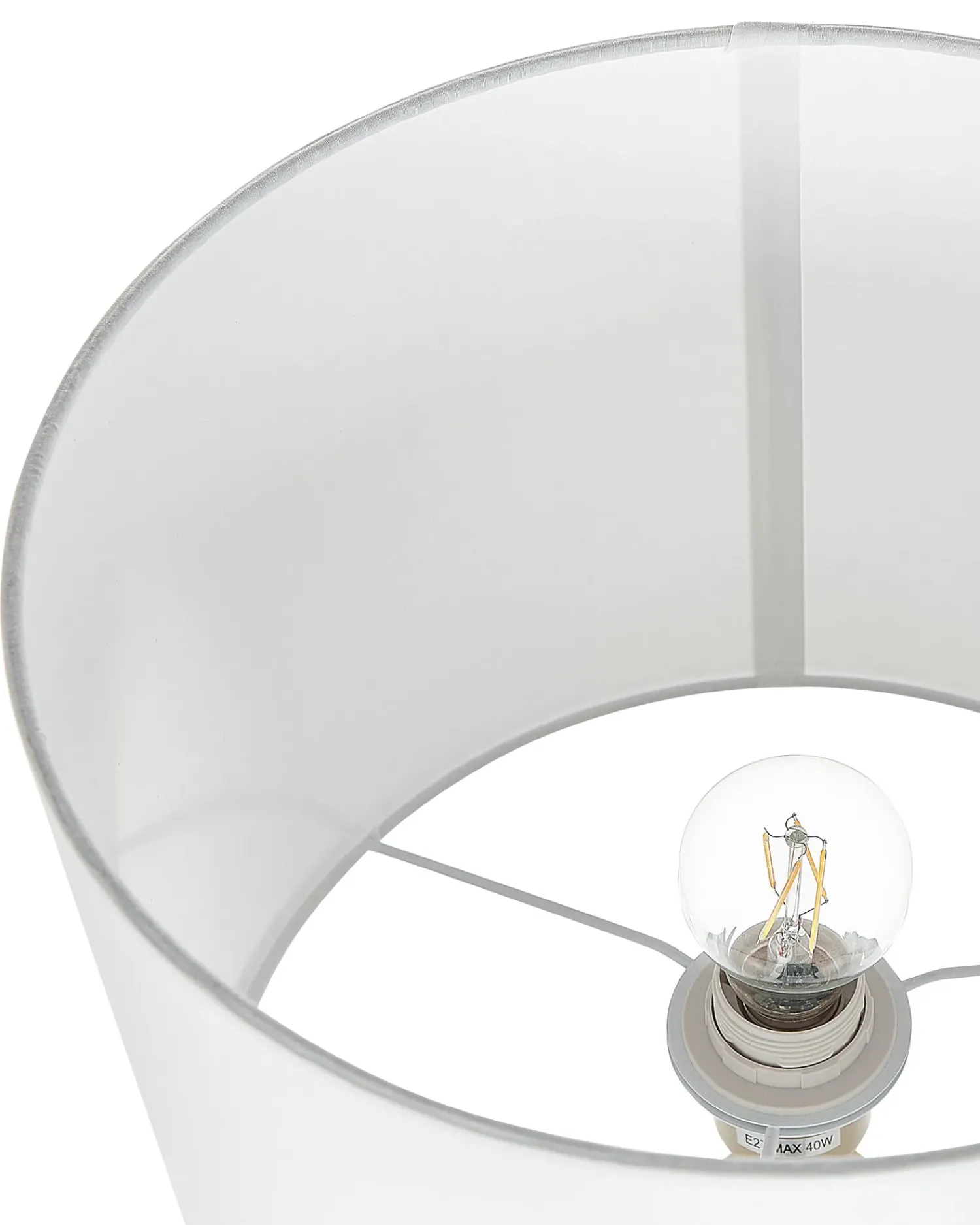 Outlet Beliani Lampada da tavolo OKARI Vetro Bianco Bianco Oro Trasparente