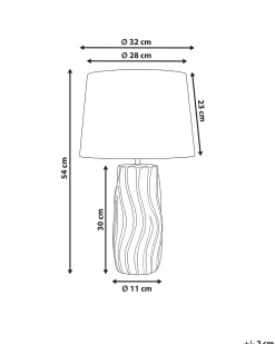 Best Beliani Lampada da tavolo PATUCA Ceramica Bianco Bianco Oro