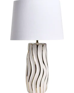 Best Beliani Lampada da tavolo PATUCA Ceramica Bianco Bianco Oro