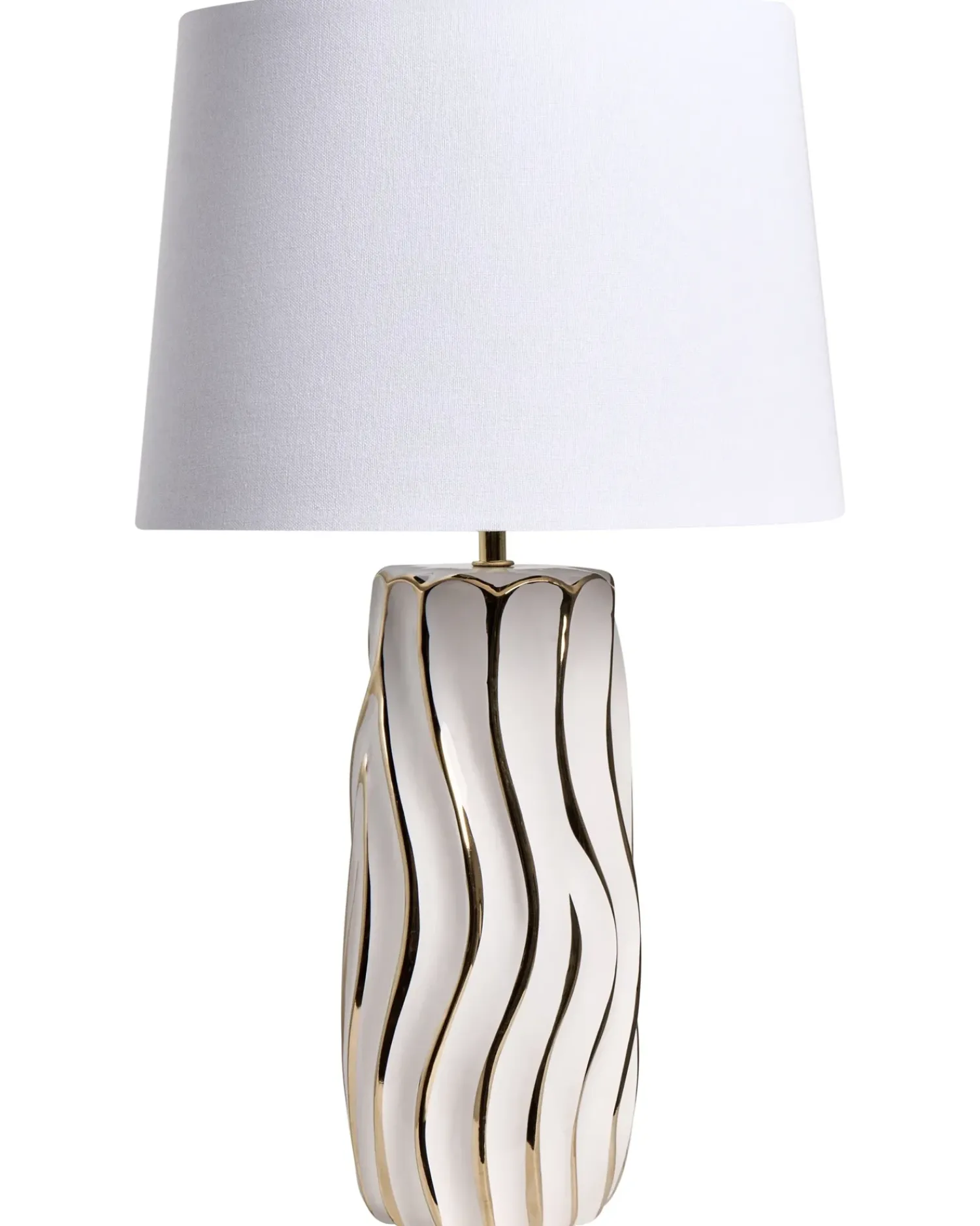 Best Beliani Lampada da tavolo PATUCA Ceramica Bianco Bianco Oro