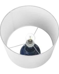 Clearance Beliani Lampada da tavolo PERLIS Ceramica Blu marino Bianco Blu