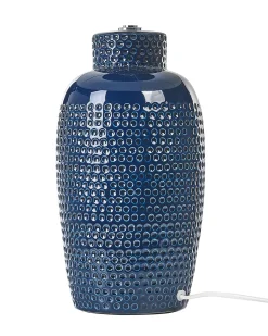 Clearance Beliani Lampada da tavolo PERLIS Ceramica Blu marino Bianco Blu