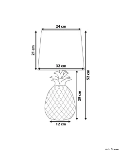 Hot Beliani Lampada da tavolo PINEAPPLE Ceramica Oro Nero Oro