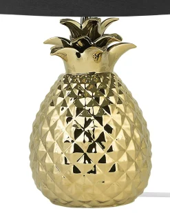 Hot Beliani Lampada da tavolo PINEAPPLE Ceramica Oro Nero Oro