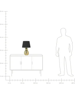 Hot Beliani Lampada da tavolo PINEAPPLE Ceramica Oro Nero Oro