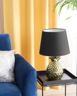 Hot Beliani Lampada da tavolo PINEAPPLE Ceramica Oro Nero Oro