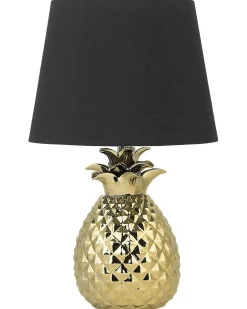 Hot Beliani Lampada da tavolo PINEAPPLE Ceramica Oro Nero Oro
