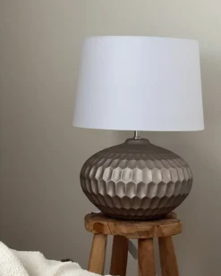 Discount Beliani Lampada da tavolo PIRITA Ceramica Oro Bianco Oro