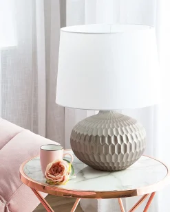 Discount Beliani Lampada da tavolo PIRITA Ceramica Oro Bianco Oro