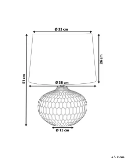Discount Beliani Lampada da tavolo PIRITA Ceramica Oro Bianco Oro