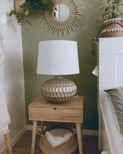 Discount Beliani Lampada da tavolo PIRITA Ceramica Oro Bianco Oro