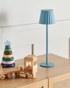 Beliani Lampada da tavolo POMBEIRO Metallo Azzurro Blu
