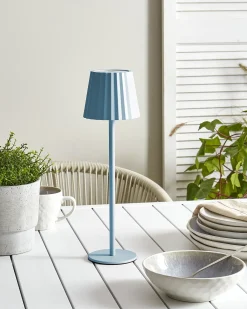 Beliani Lampada da tavolo POMBEIRO Metallo Azzurro Blu