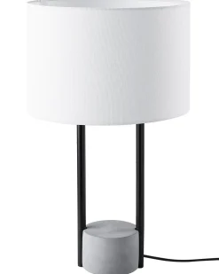 Outlet Beliani Lampada da tavolo REMUS Metallo Bianco Bianco Grigio Nero