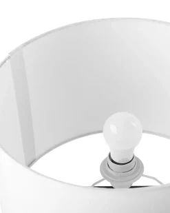 Outlet Beliani Lampada da tavolo REMUS Metallo Bianco Bianco Grigio Nero