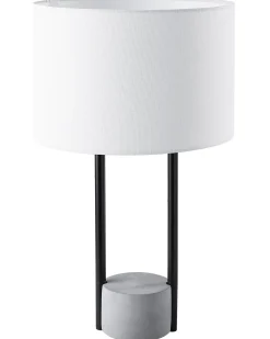 Outlet Beliani Lampada da tavolo REMUS Metallo Bianco Bianco Grigio Nero