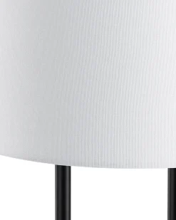 Outlet Beliani Lampada da tavolo REMUS Metallo Bianco Bianco Grigio Nero
