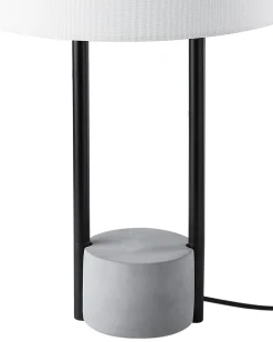 Outlet Beliani Lampada da tavolo REMUS Metallo Bianco Bianco Grigio Nero
