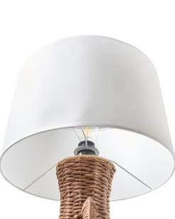 Outlet Beliani Lampada da tavolo RENARD Corda di carta Naturale Bianco Naturale Marrone