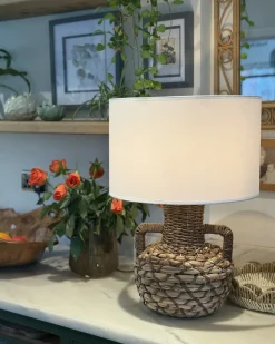 Outlet Beliani Lampada da tavolo RENARD Corda di carta Naturale Bianco Naturale Marrone
