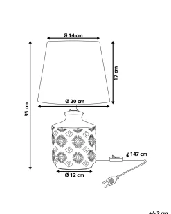 Best Beliani Lampada da tavolo ROSANNA Ceramica Beige Beige Blu