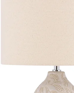 New Beliani Lampada da tavolo SALZA Ceramica Beige