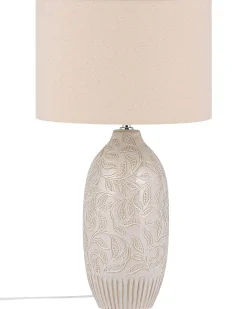 New Beliani Lampada da tavolo SALZA Ceramica Beige